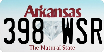 AR license plate 398WSR