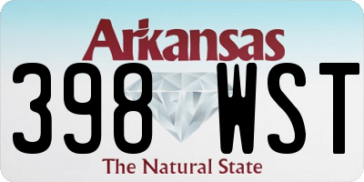 AR license plate 398WST