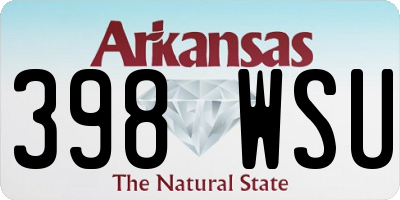 AR license plate 398WSU