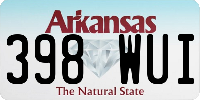 AR license plate 398WUI