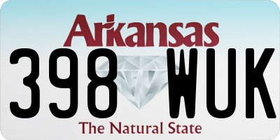 AR license plate 398WUK