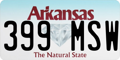 AR license plate 399MSW