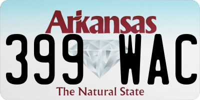 AR license plate 399WAC