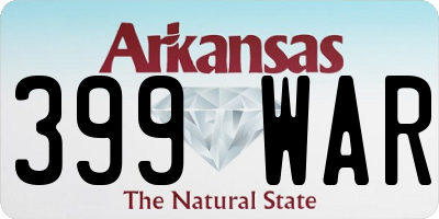 AR license plate 399WAR