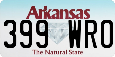AR license plate 399WRO