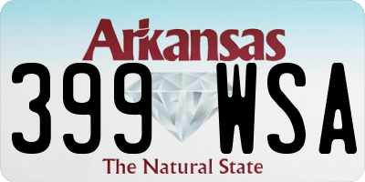 AR license plate 399WSA