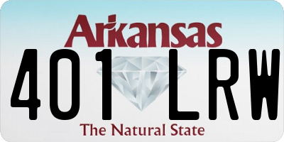 AR license plate 401LRW