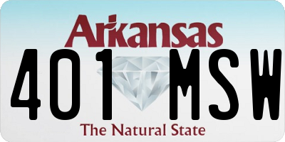 AR license plate 401MSW