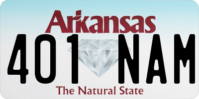 AR license plate 401NAM