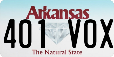 AR license plate 401VOX