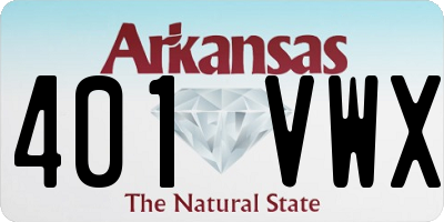 AR license plate 401VWX
