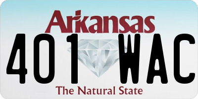 AR license plate 401WAC