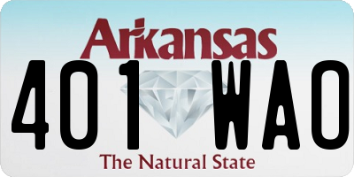 AR license plate 401WAO