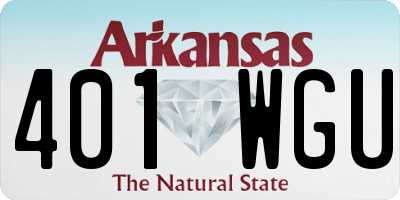 AR license plate 401WGU