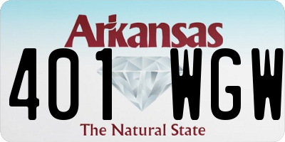AR license plate 401WGW