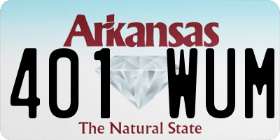 AR license plate 401WUM