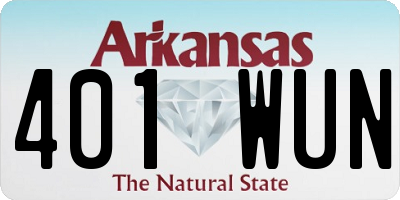 AR license plate 401WUN