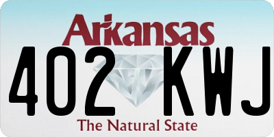 AR license plate 402KWJ