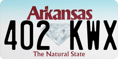AR license plate 402KWX