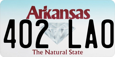 AR license plate 402LAO