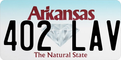 AR license plate 402LAV