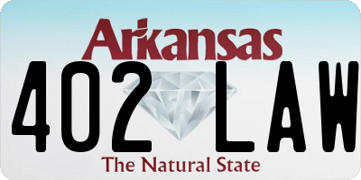 AR license plate 402LAW