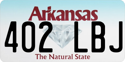 AR license plate 402LBJ