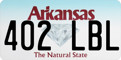 AR license plate 402LBL