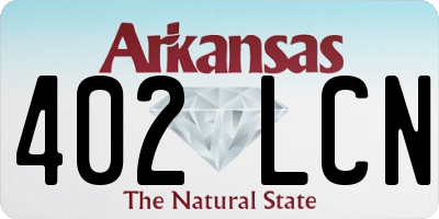 AR license plate 402LCN