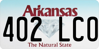 AR license plate 402LCO