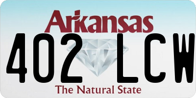 AR license plate 402LCW