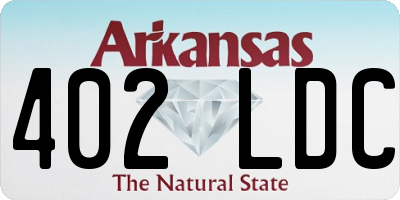 AR license plate 402LDC