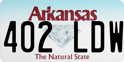 AR license plate 402LDW