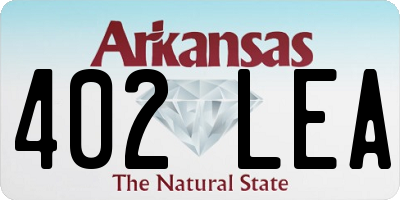 AR license plate 402LEA