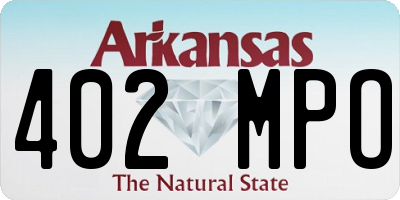 AR license plate 402MPO