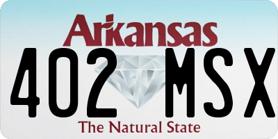 AR license plate 402MSX