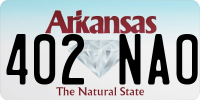 AR license plate 402NAO