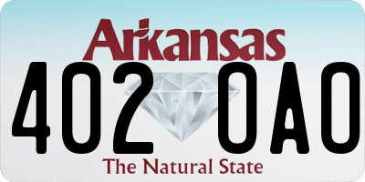 AR license plate 402OAO