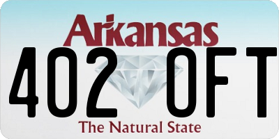 AR license plate 402OFT