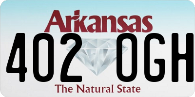 AR license plate 402OGH