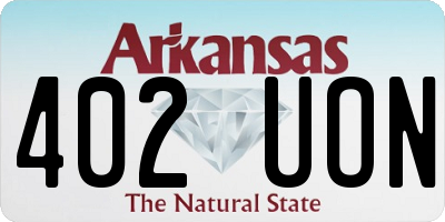AR license plate 402UON