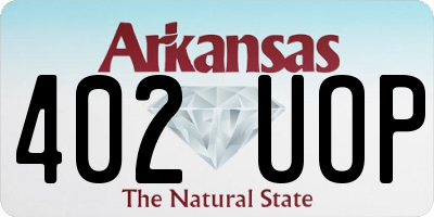 AR license plate 402UOP