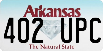 AR license plate 402UPC