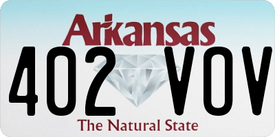 AR license plate 402VOV