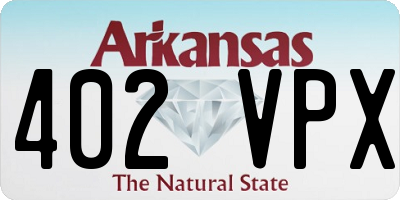 AR license plate 402VPX