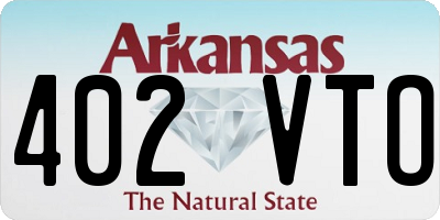 AR license plate 402VTO