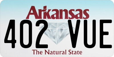 AR license plate 402VUE