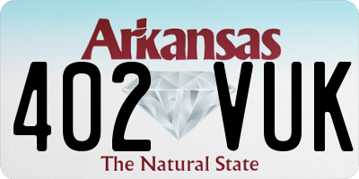 AR license plate 402VUK