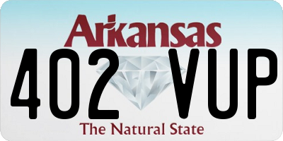 AR license plate 402VUP