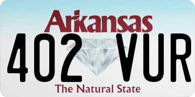 AR license plate 402VUR